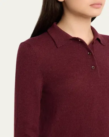 The Elder Statesman Laurel Cashmere Long-Sleeve Polo Sweater | Thumbnail 5 The Elder Statesman Laurel Cashmere Long-Sleeve Polo Sweater | Thumbnail 5