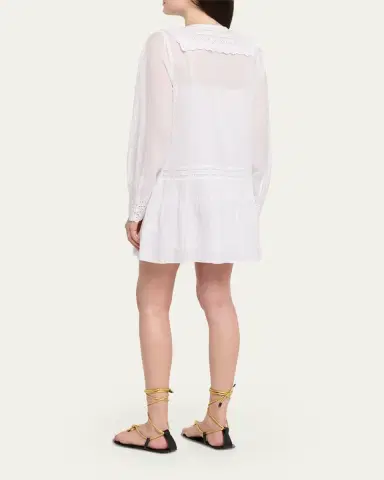 Veronica Beard Marguerite Embroidered Cotton Mini Dress | Thumbnail 3