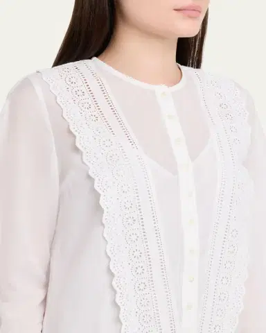 Veronica Beard Marguerite Embroidered Cotton Mini Dress | Thumbnail 5