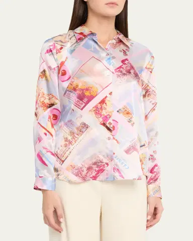 L'AGENCE Tyler Silk Button-Front Blouse | Thumbnail 4 L'AGENCE Tyler Silk Button-Front Blouse | Thumbnail 4