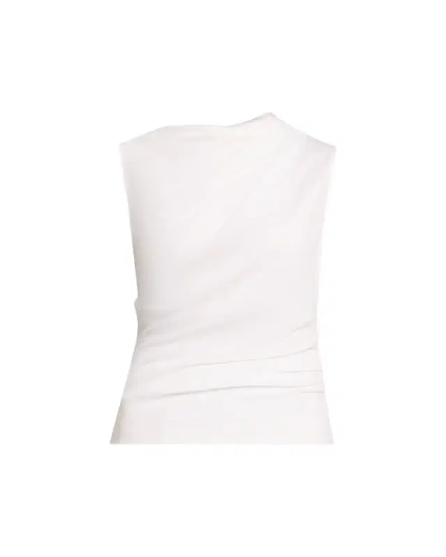 Vince Sleeveless Draped Pima Cotton Top