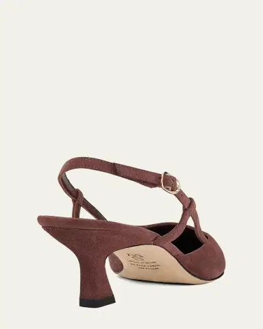 Stuart Weitzman 50mm Vinnie Suede Slingback Pumps | Thumbnail 3 Stuart Weitzman 50mm Vinnie Suede Slingback Pumps | Thumbnail 3