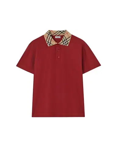 Burberry Men's Evan Check-Collar Cotton Polo Shirt | Thumbnail 1 Burberry Men's Evan Check-Collar Cotton Polo Shirt | Thumbnail 1