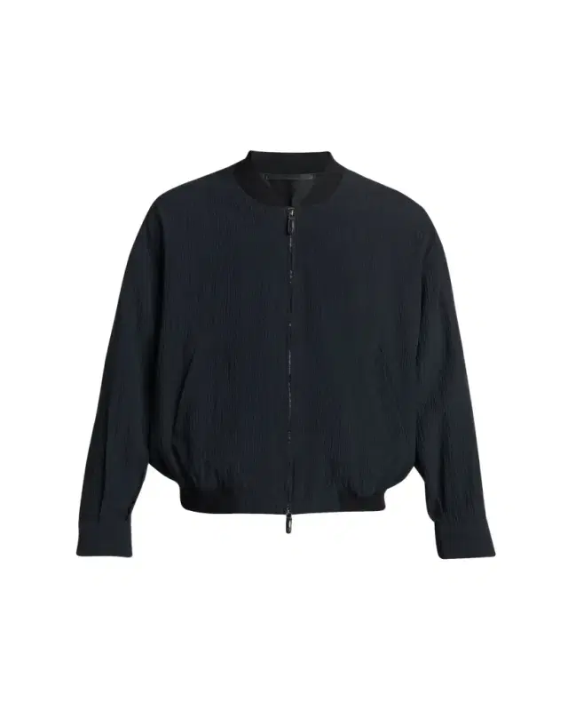Giorgio Armani Men's Seersucker Full-Zip Bomber Jacket