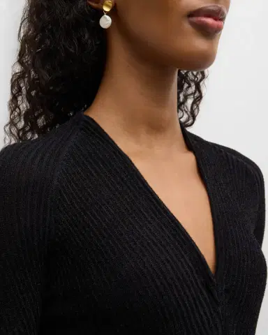 Emporio Armani High-Low Ribbed Knit Midi Dress | Thumbnail 4 Emporio Armani High-Low Ribbed Knit Midi Dress | Thumbnail 4