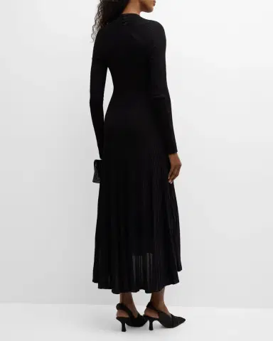 Emporio Armani High-Low Ribbed Knit Midi Dress | Thumbnail 5 Emporio Armani High-Low Ribbed Knit Midi Dress | Thumbnail 5