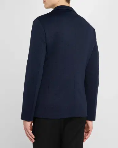 Emporio Armani Men's Rice Stitch Single-Breasted Sport Coat | Thumbnail 2 Emporio Armani Men's Rice Stitch Single-Breasted Sport Coat | Thumbnail 2