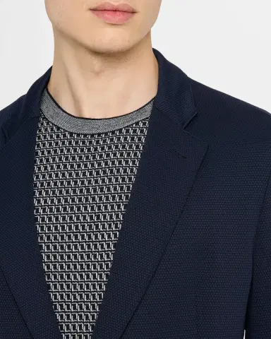 Emporio Armani Men's Rice Stitch Single-Breasted Sport Coat | Thumbnail 4 Emporio Armani Men's Rice Stitch Single-Breasted Sport Coat | Thumbnail 4