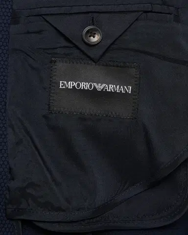Emporio Armani Men's Rice Stitch Single-Breasted Sport Coat | Thumbnail 5 Emporio Armani Men's Rice Stitch Single-Breasted Sport Coat | Thumbnail 5