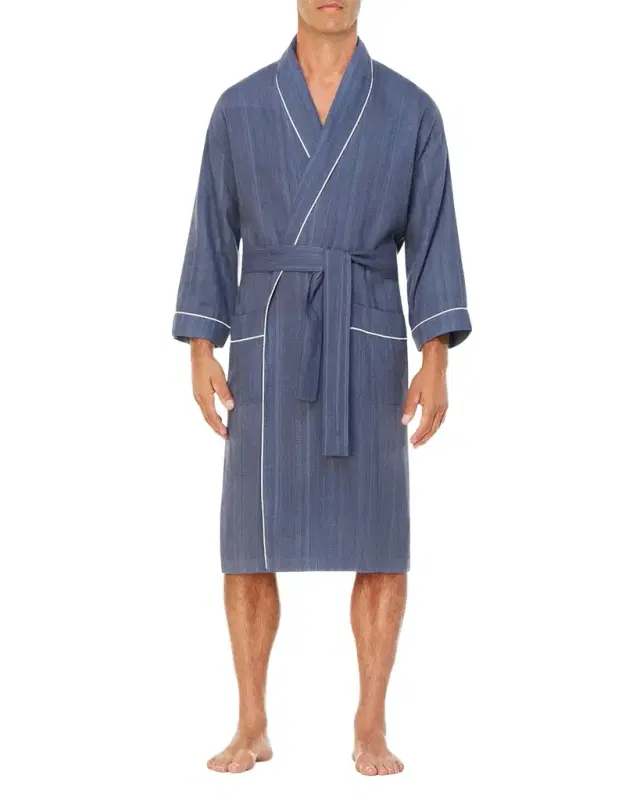 Men 's Summer Woven Shawl Robe