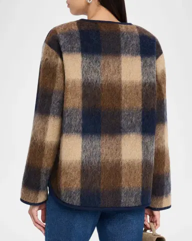TANYA TAYLOR Janet Plaid Barn Jacket | Thumbnail 2 TANYA TAYLOR Janet Plaid Barn Jacket | Thumbnail 2