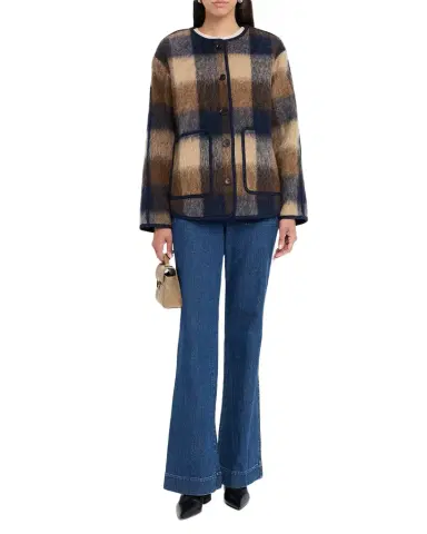 TANYA TAYLOR Janet Plaid Barn Jacket | Thumbnail 1 TANYA TAYLOR Janet Plaid Barn Jacket | Thumbnail 1