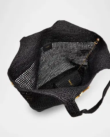 Saint Laurent Icare Medium Crochet Raffia Tote Bag | Thumbnail 3