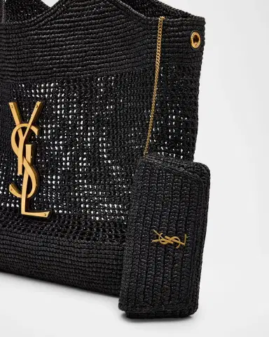 Saint Laurent Icare Medium Crochet Raffia Tote Bag | Thumbnail 5