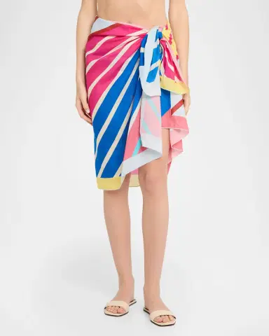 Solid and Striped Silk-Blend Striped Pareo Coverup | Thumbnail 3