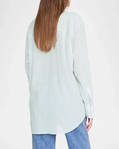 Anine Bing Plaza Oversized Button-Front Shirt | Thumbnail 2