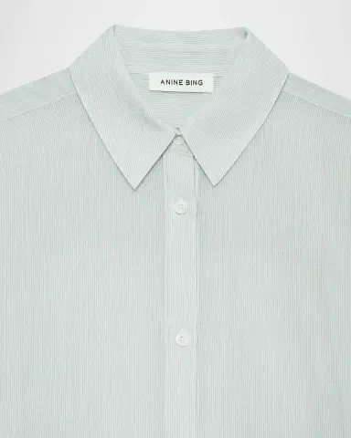 Anine Bing Plaza Oversized Button-Front Shirt | Thumbnail 3