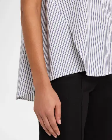 Adam Lippes Charlie Striped Short-Sleeve Button-Down Top | Thumbnail 4 Adam Lippes Charlie Striped Short-Sleeve Button-Down Top | Thumbnail 4