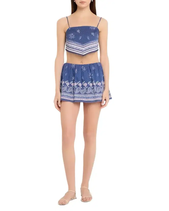 LoveShackFancy Jonie Bandana Print Mini Skort