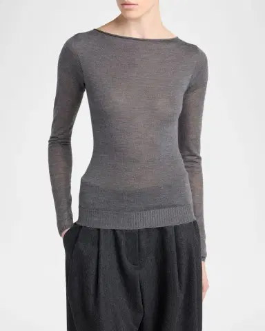 Giorgio Armani Cashmere Semi-Sheer Sweater | Thumbnail 3