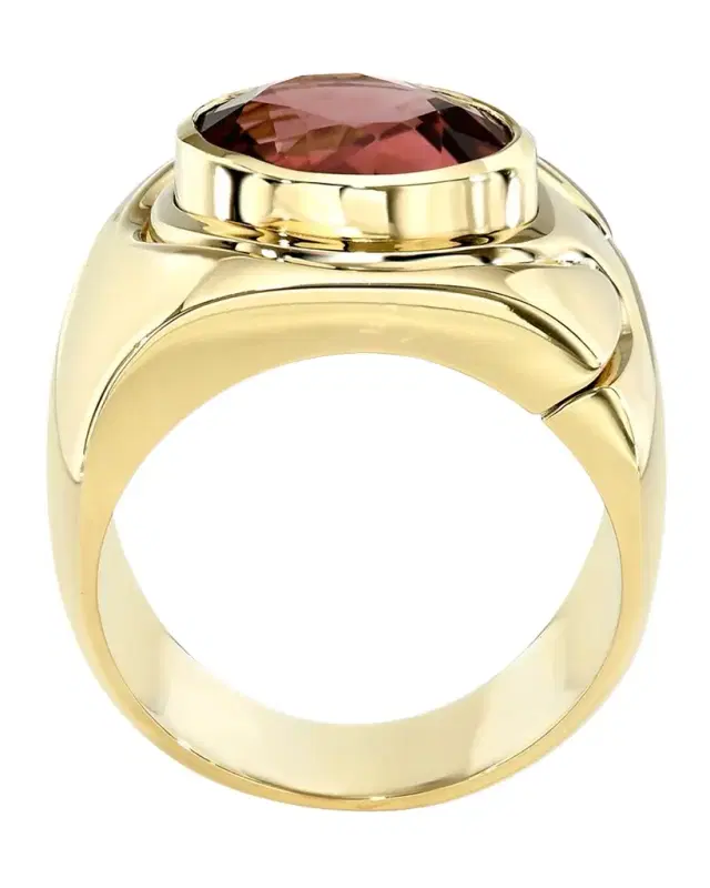 14K Pink Tourmaline Impetus Interlocking Puzzle Ring