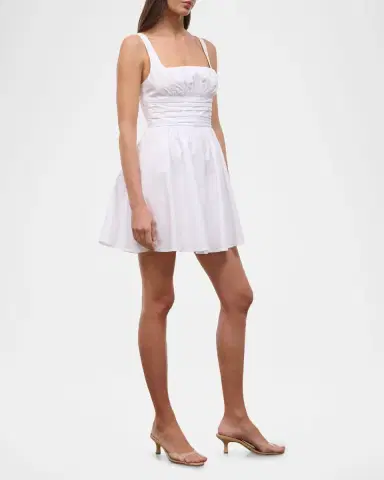 Staud Loria Gathered Mini Dress | Thumbnail 3 Staud Loria Gathered Mini Dress | Thumbnail 3
