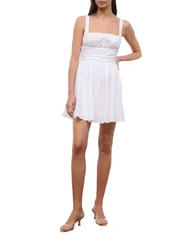 Staud Loria Gathered Mini Dress | Thumbnail 1 Staud Loria Gathered Mini Dress | Thumbnail 1