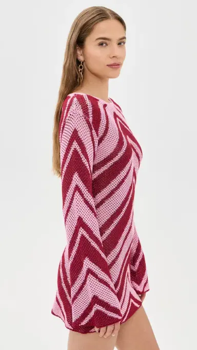 SEVEN WONDERS Mazie Mini Dress Red/Pink L | Thumbnail 4