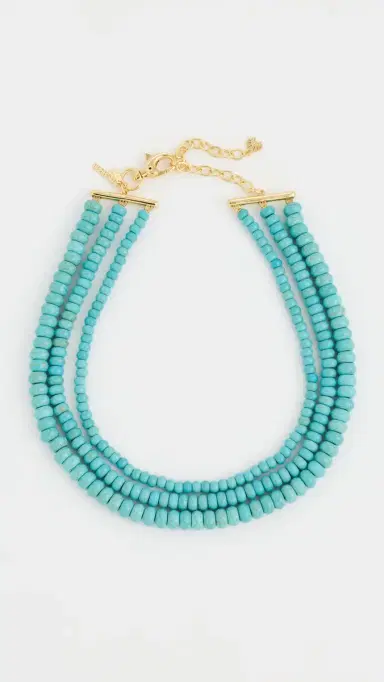 Lele Sadoughi Multi Strand Necklace Turquoise One Size | Thumbnail 2