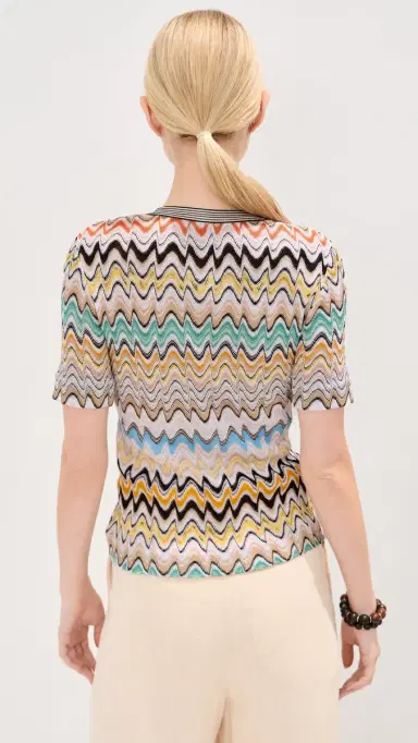 Missoni Short Sleeve V Neck Top | Thumbnail 3 Missoni Short Sleeve V Neck Top | Thumbnail 3
