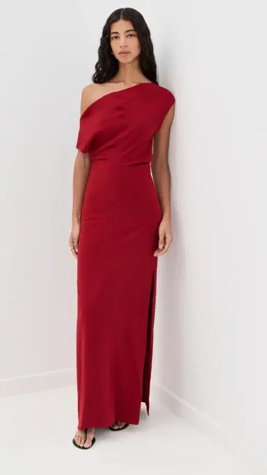 Proenza Schouler Rosina Dress in Light Double Crepe Scarlet | Thumbnail 2
