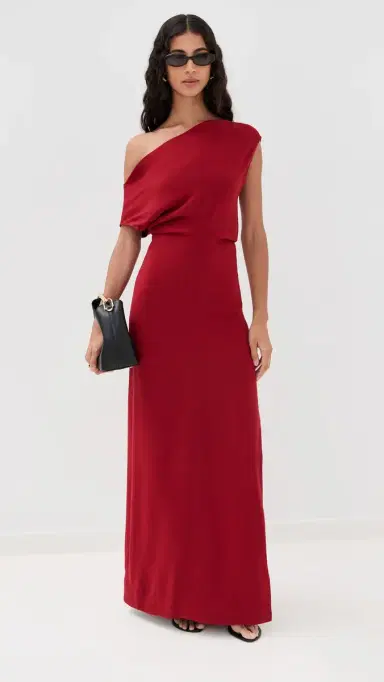 Proenza Schouler Rosina Dress in Light Double Crepe Scarlet | Thumbnail 5