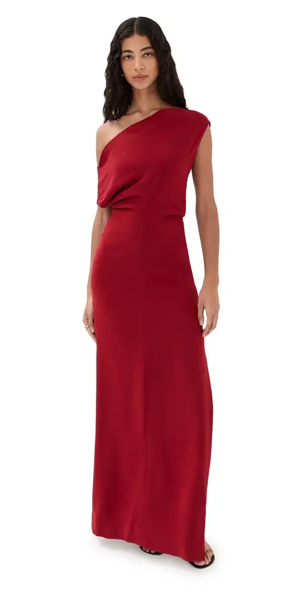 Rosina Dress in Light Double Crepe Scarlet