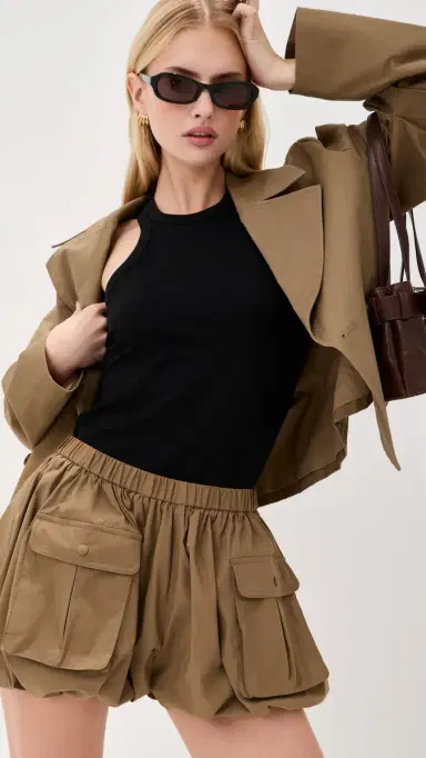 LE BOP Nolan Bubble Shorts Hazelnut | Thumbnail 2