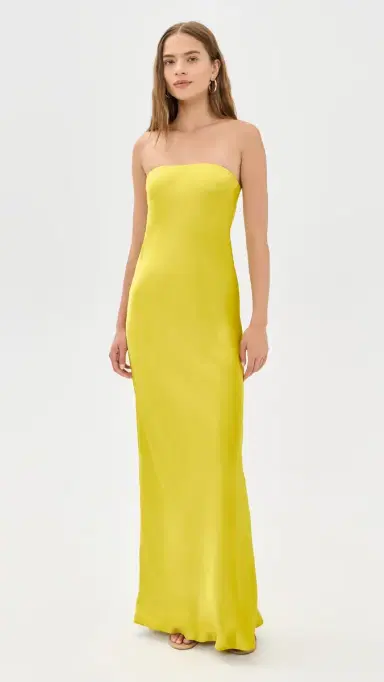 Norma Kamali Bias Strapless Gown erene Yellow | Thumbnail 2 Norma Kamali Bias Strapless Gown erene Yellow | Thumbnail 2