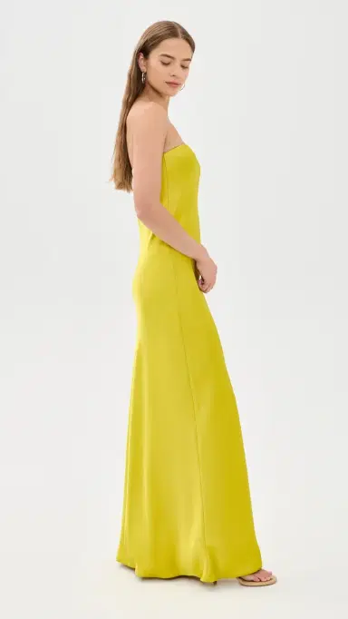 Norma Kamali Bias Strapless Gown erene Yellow | Thumbnail 4 Norma Kamali Bias Strapless Gown erene Yellow | Thumbnail 4
