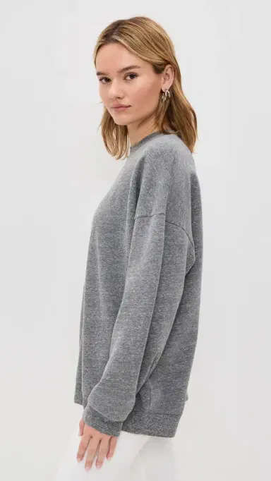 Year of Ours Crew Sweatshirt Heathered Grey | Thumbnail 4 Year of Ours Crew Sweatshirt Heathered Grey | Thumbnail 4