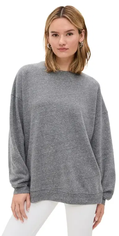Year of Ours Crew Sweatshirt Heathered Grey | Thumbnail 1 Year of Ours Crew Sweatshirt Heathered Grey | Thumbnail 1