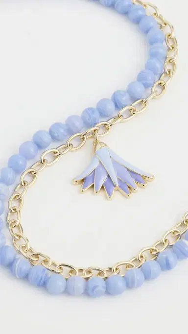 Lele Sadoughi Enamel Lotus Necklace Lavender One Size | Thumbnail 4