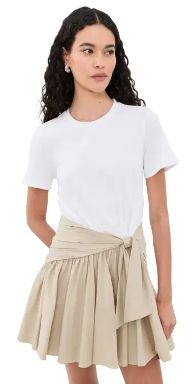 Cinq à Sept Leslie Dress White/Khaki | Thumbnail 1