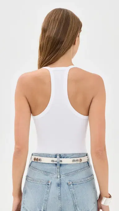 L'Agence Wrenna Racerback Thong Bodysuit White L | Thumbnail 3 L'Agence Wrenna Racerback Thong Bodysuit White L | Thumbnail 3
