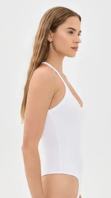 L'Agence Wrenna Racerback Thong Bodysuit White L | Thumbnail 4 L'Agence Wrenna Racerback Thong Bodysuit White L | Thumbnail 4