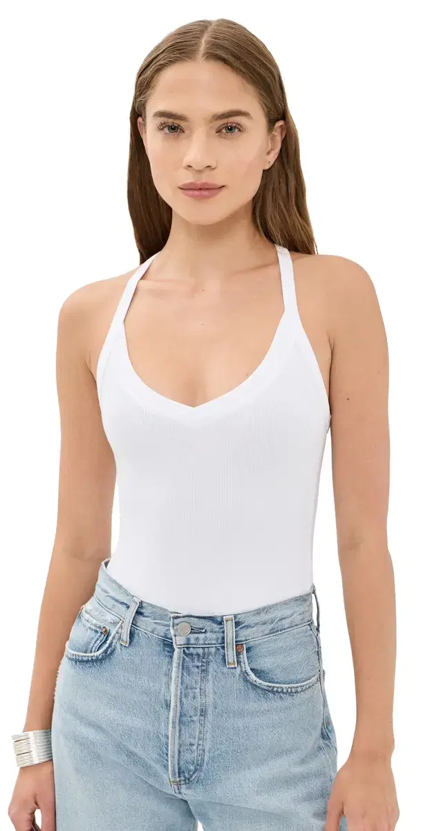 Wrenna Racerback Thong Bodysuit White