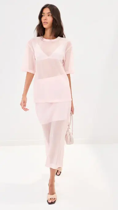 LE BOP Caroline Organza Tee Pink S | Thumbnail 5