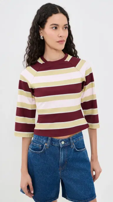 EB Denim Kingsley Top Burgundy oft Pink Stripe | Thumbnail 2 EB Denim Kingsley Top Burgundy oft Pink Stripe | Thumbnail 2