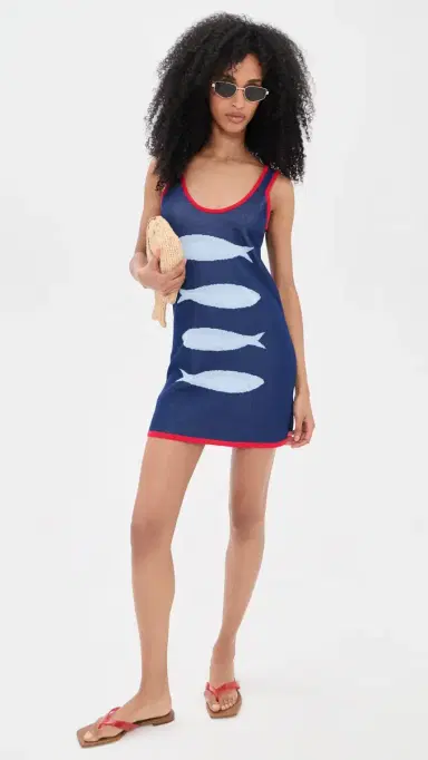 Show Me Your Mumu Next Stop Mini Dress Sardines Graphic Knit | Thumbnail 5