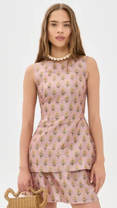 La Maregold The Celine Top Blush Lattice Floral S | Thumbnail 2