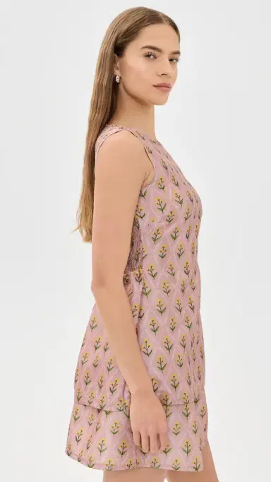 La Maregold The Celine Top Blush Lattice Floral S | Thumbnail 4