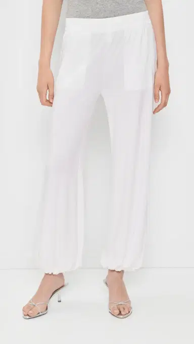 Norma Kamali Boyfriend Puff Jog Pants now White | Thumbnail 2