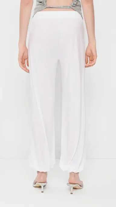 Norma Kamali Boyfriend Puff Jog Pants now White | Thumbnail 3